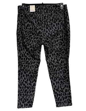 Style & Co SZ 22W Curvy Skinny Jeans Leopard Print Mid-Rise Stretch Gray Black thumbnail 3