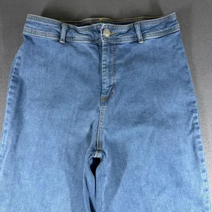 Avec Les Filles Wide Leg Jeans Womens 30 Blue Med Wash High Rise Stretch Denim thumbnail 5