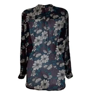 KUT FROM THE KLOTH Sinclair Floral‎ Semi Sheer Button Down Blouse EUC Size S thumbnail 5