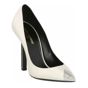 Saint Laurent Tower 110 Strass Embellished Silk Satin Pointed Toe Pump Heel 36.5 thumbnail 2