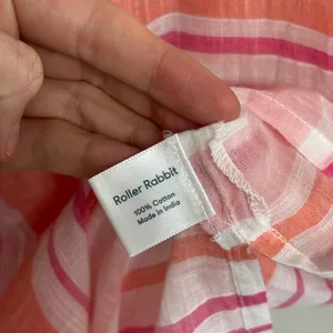 NEW Roller Rabbit East Hampton Naomi Kurta in Coral 100% Cotton - Size S thumbnail 8