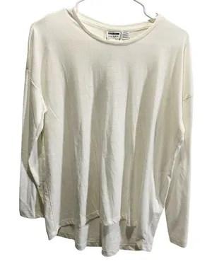 Noisy may Women's Size XS White‎ Long Sleeve Cotton Tee Top NWT thumbnail 1