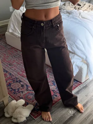 ZARA Brown Jeans High-Rise thumbnail 4