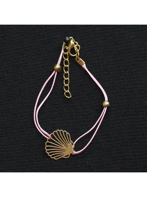 NEW Beaded Pineapple Turtle Seashell Beach Bracelet Set Gold / Pink / White thumbnail 4