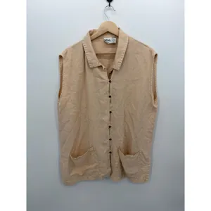 Kiko Linen Tunic Top One Size Lagenlook Oversized Button Front Artsy Boho thumbnail 3