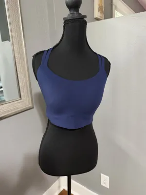 OFFLINE Aerie Real Me Hold Up Strappy Athletic Performance Sports Bra Navy M DD thumbnail 3