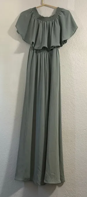 Show Me Your Mumu Hacienda Maxi Dress Sage Crisp Ruffle S Wedding Bridesmaid thumbnail 1