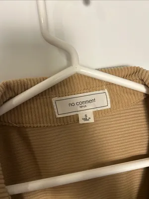 No Comment Two-Tone Tan Corduroy & Plaid Shacket thumbnail 4