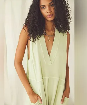 Free People Movement Whats Up Onesie in Frozen Lime green M thumbnail 2
