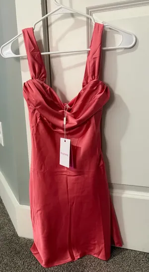 Beginning Boutique Dress Mini Zoella Pink Off-The-Shoulder thumbnail 1