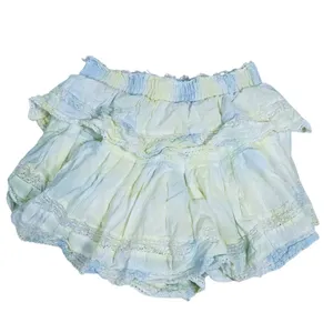 LoveShackFancy Coquette Tiered Ruffle Mini Skirt Womens S Pastel Tie Dye Y2K thumbnail 3