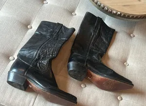FRYE True Vintage Black Label | Original Black Billy Pull On Deco Stitch Boots thumbnail 1