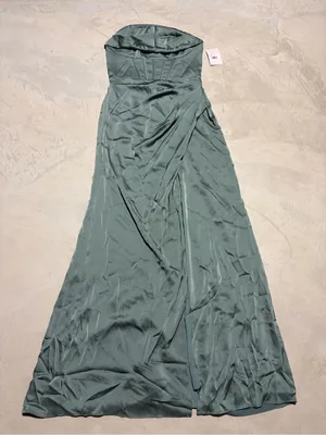 Birdy Grey NWT Carrie matte sea glass Strapless Evening Gown bridesmaid dress S thumbnail 2