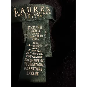 Lauren Ralph Lauren Petite Plaid Wool Blend Poncho Toggle Neck Navy Red XS/S thumbnail 6