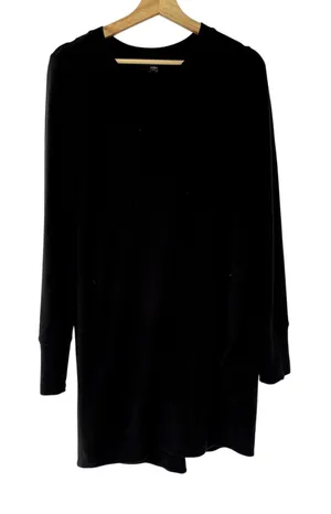 Athleta black sweater dress zippered‎ pockets women's size large minimalist thumbnail 1