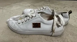 White Sneakers with Logo Patch Size 6.5 thumbnail 1