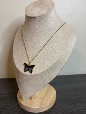 Handmade Gold/Blue Butterfly Necklace thumbnail 3