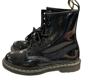 Dr. Martens Black Patent Leather Moto Combat Boots size 9 style 11821 thumbnail 3