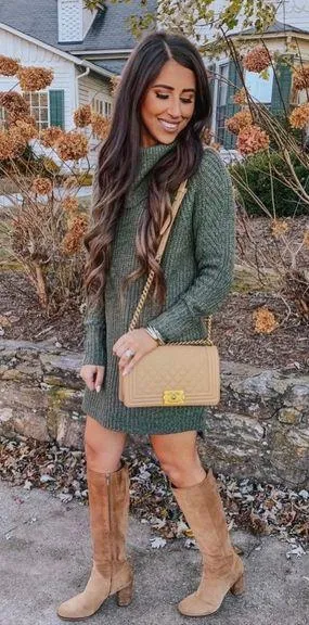 A New Day Green Cowl Neck Tunic Length Sweater Medium Blogger Favorite thumbnail 1