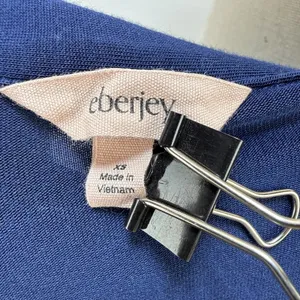 Eberjey Womens Gisele Tencel Modal Long Sleeve PJ Set Size XS Navy Ivory Pajamas thumbnail 9