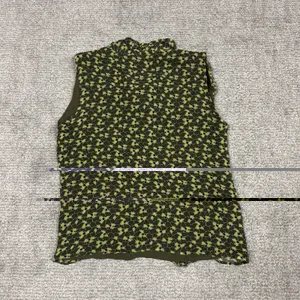 Alexis Top Womens Small Silk Neck Tie Sleeveless Blouse Lined Shirt Office Green thumbnail 5