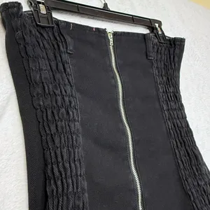 Edikted L B Mine Double Belted Denim Mini Dress Black Grunge Goth Y2K Edgy EGirl thumbnail 5