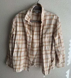 old navy boyfriend shirt flannel thumbnail 1