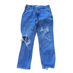 Abercrombie & Fitch The Mom High Rise Distressed Ripped Jeans 4 XShort Y2K Punk thumbnail 3