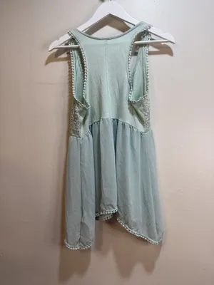Sheer Crochet Lacey Asymmetrical Delicate Fairy Romantic Airy Tank Top Medium thumbnail 4
