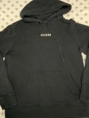 Guess Women’s Hoodie Black Small Logo Pockets Drawstring Long Sleeve Comfy Top thumbnail 1