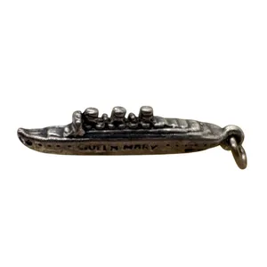 Vintage Sterling Silver Queen Mary Ocean Liner Ship Charm 3.27g Nautical Souv thumbnail 2