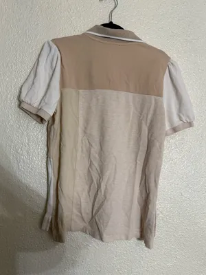 Tuckernuck Sandstone Colorblock Pique Puff Sleeve Peggy Polo Shirt Size M thumbnail 6