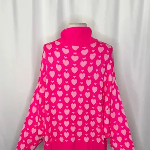 LILLY PULITZER Liggy Sweater Passion Fruit Pink Valentine‎ Heart Jacquard Small thumbnail 10
