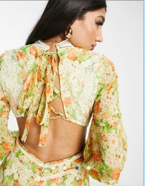ASOS Yellow Floral Mini Dress thumbnail 3