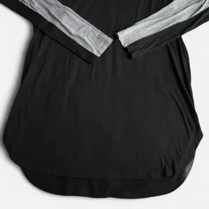 Victoria's Secret Women Long Sleeve T-Shirt Size L Colorblock Black Gray thumbnail 4