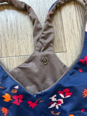 Maaji Reversible Sports Bra Bikini Top Brown and Blue Florals Size L thumbnail 2