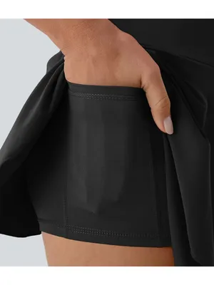 Halara SoftlyZero Airy 2-in-1 InstantCool Tennis Skirt-Marvelous Black M thumbnail 3