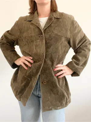 Vintage Relaxed Olive Leather Button thumbnail 3