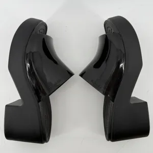 Crocs Brooklyn Slide Block High Shine Heel Sandals Black Women 7 Chunky Y2K thumbnail 6