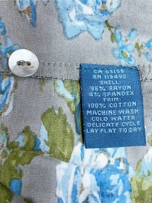 April Cornell M Gray Blue Floral Maxi Dress Cottagecore Romantic 3/4 Sleeve thumbnail 10