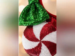 Disney Red Sequin Ears Headband with Green Bow and White & Red Peppermint Ears thumbnail 3