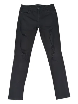 Joe's Jeans The Icon Mid Rise Skinny Ankle Black‎ Distressed Ripped Womens 29 thumbnail 1
