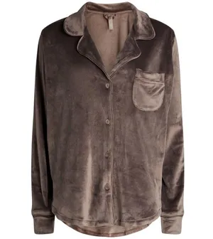 Skims Velour Button Up Sleep Top thumbnail 2