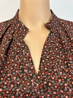 Source Unknown Burgundy Floral Long-Sleeve Midi Dress thumbnail 13