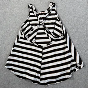 Betsey Johnson Striped Racerback Tank Top Women's Small Black/White Gold Metalli thumbnail 8