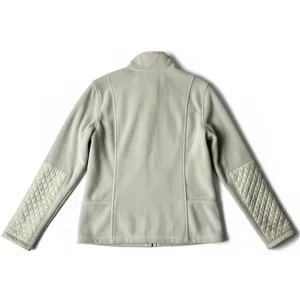 Barrage Collection Women's Fleece Jacket Quilted Arms Zip Up‎ Light Green Size M thumbnail 3