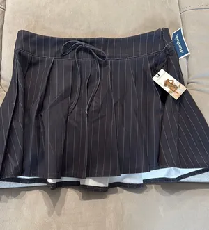 Sincerely Jules Gray and white pinstripe skirt thumbnail 1