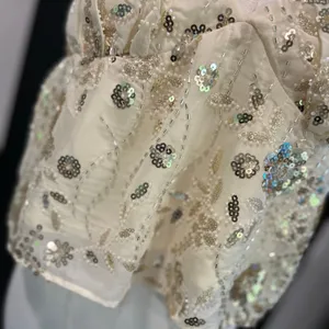 Beaded Sequin NWT Fairy Cami Crop Top Ivory Party Y2K Coquette XL No Boundaries thumbnail 3