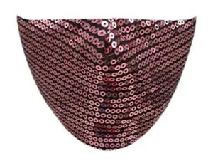 WINE ONION Sequin Purple Reusable Washable Protective Face Mask thumbnail 1