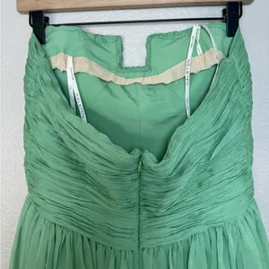 Halston Heritage Meadow Embellished Mint Green Strapless Chiffon Mini Dress $545 thumbnail 11